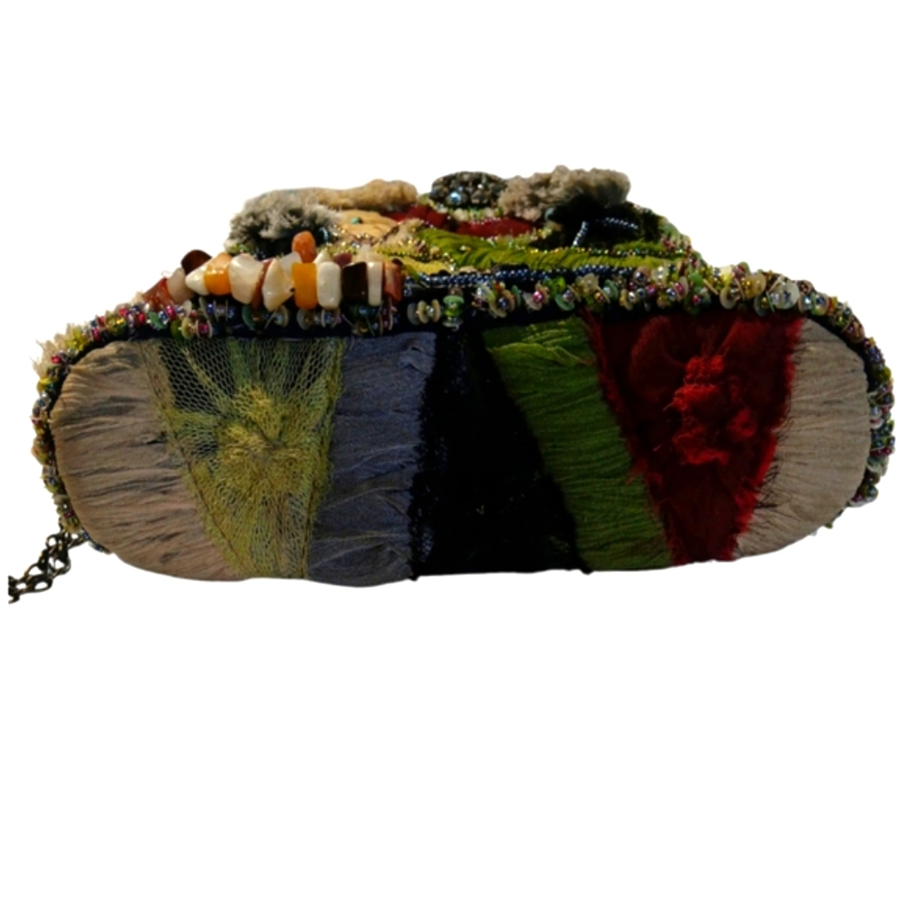 Mary Frances Beautiful Vintage Handbag Chain Strap, Gemstones, & Sequins - Picture 3 of 11